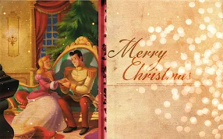 The Disney Princess Wish You Merry Christmas in a Retro Style. 