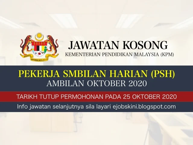 Jawatan Kosong Kementerian Pendidikan Malaysia (KPM) Oktober 2020