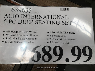 Deal for the Agio International 6 Piece Woven Deep Seating Group at Costco