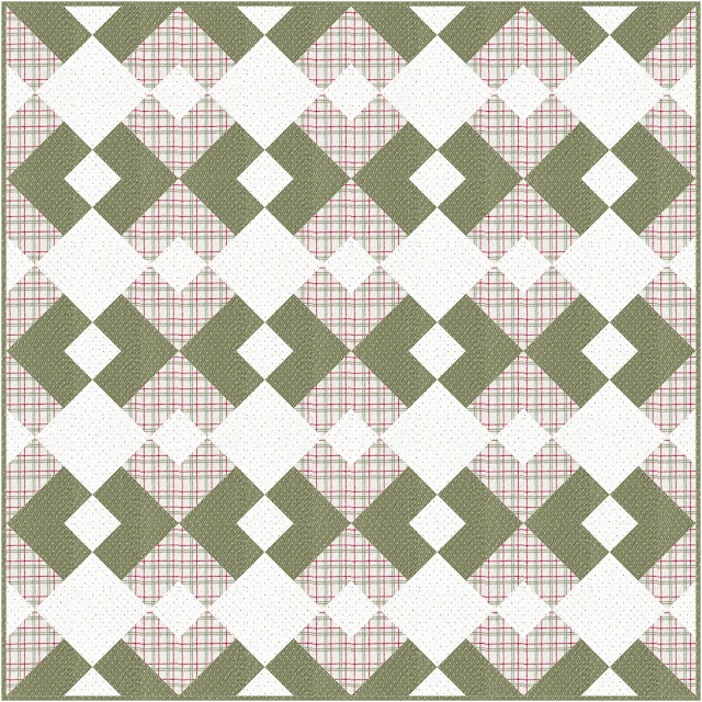 Easy Argyle quilt pattern in Christmas Eve fabric by Lella Boutique