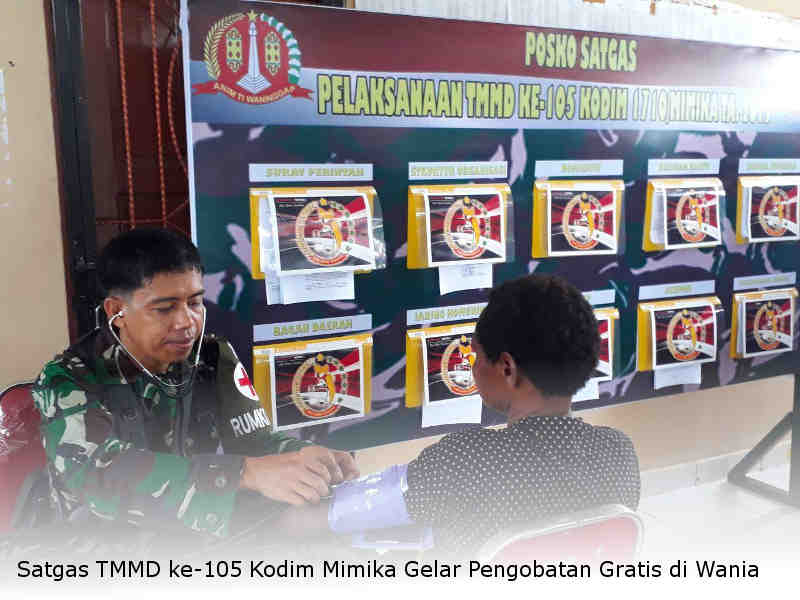 Satgas TMMD ke-105 Kodim Mimika Gelar Pengobatan Gratis di Wania