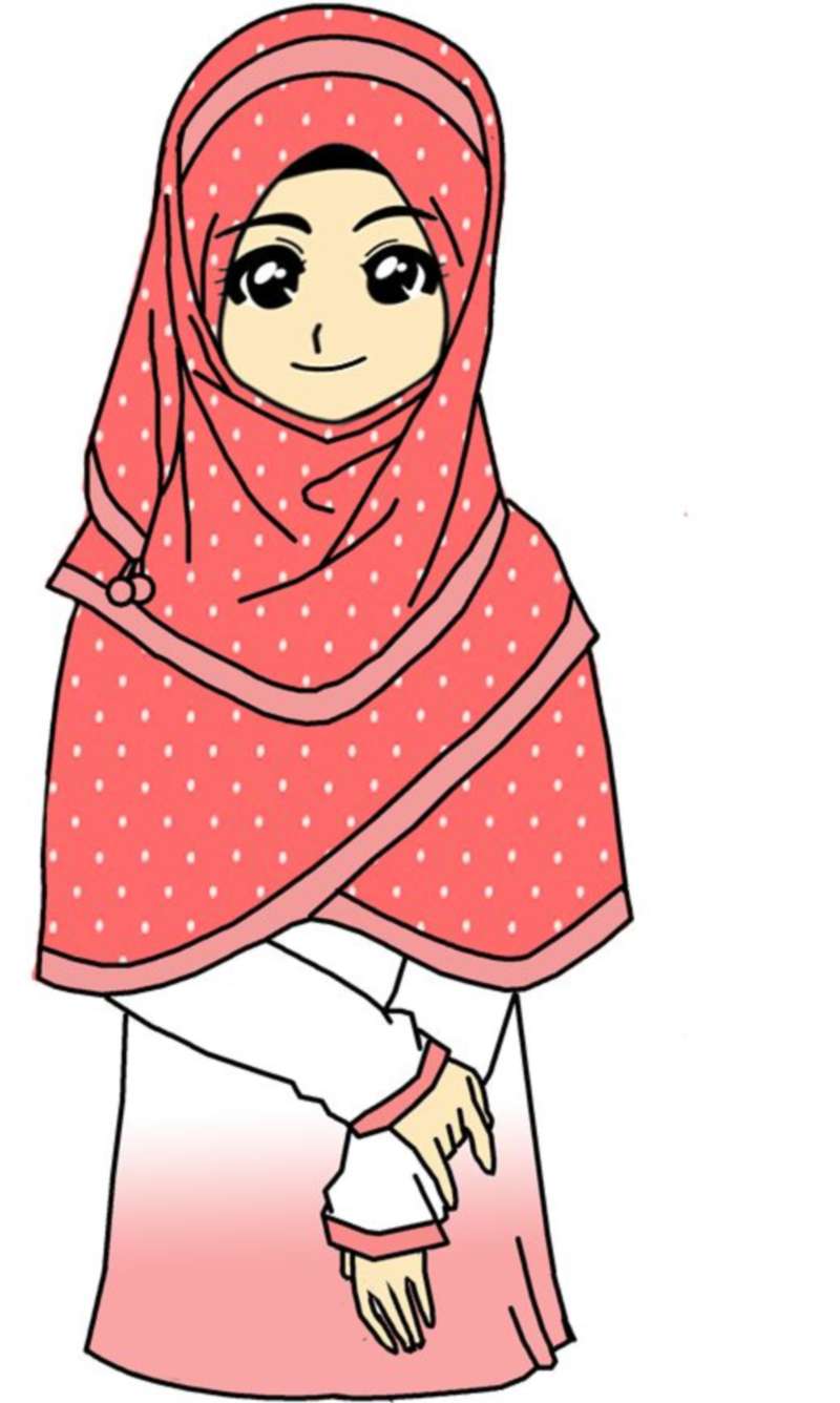 Gambar Kartun Muslimah Membaca Buku