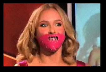 Hayden Panettiere dons the muzzler in an effort to get out the vote