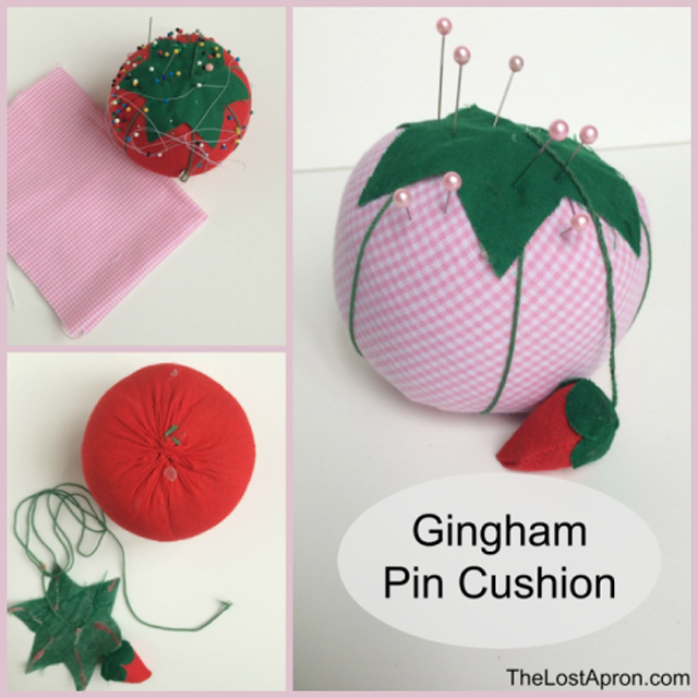 Give an existing pincushion a new look. Pincushion makeover. Tutorial by The Lost Apron