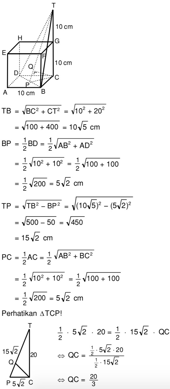 Diketahui Kubus Abcd Efgh Dengan Panjang Rusuk 10 Cm Misalkan Titik T Mas Dayat