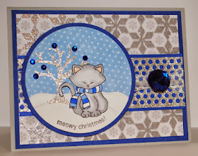 Meowy Christmas card by Indy using Newton's Nook Designs Stamps