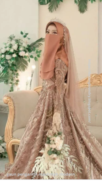 gaun pengantin muslimah modern