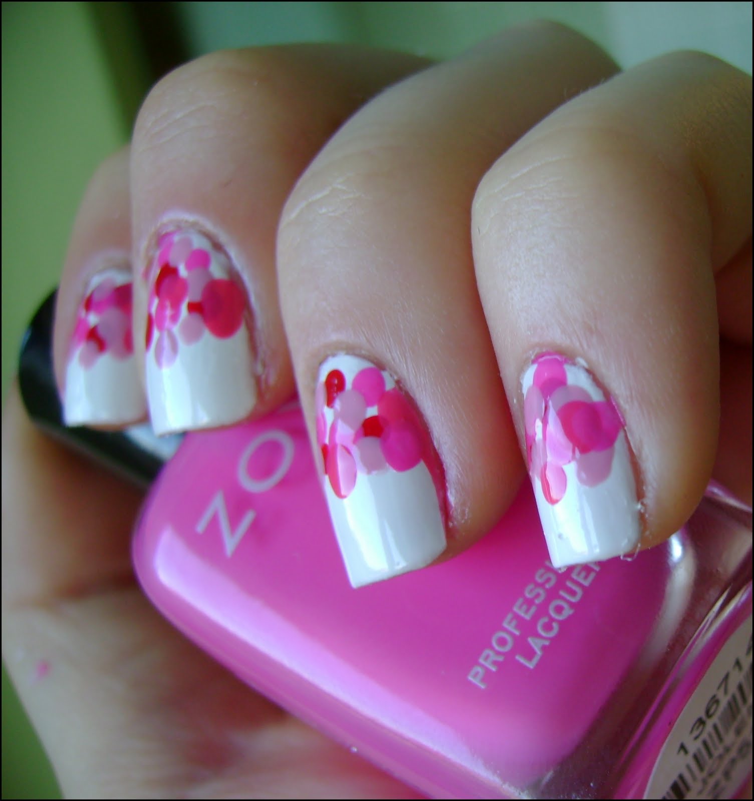 acrylic nail art designs: Pink dots (Valentine's Day ...