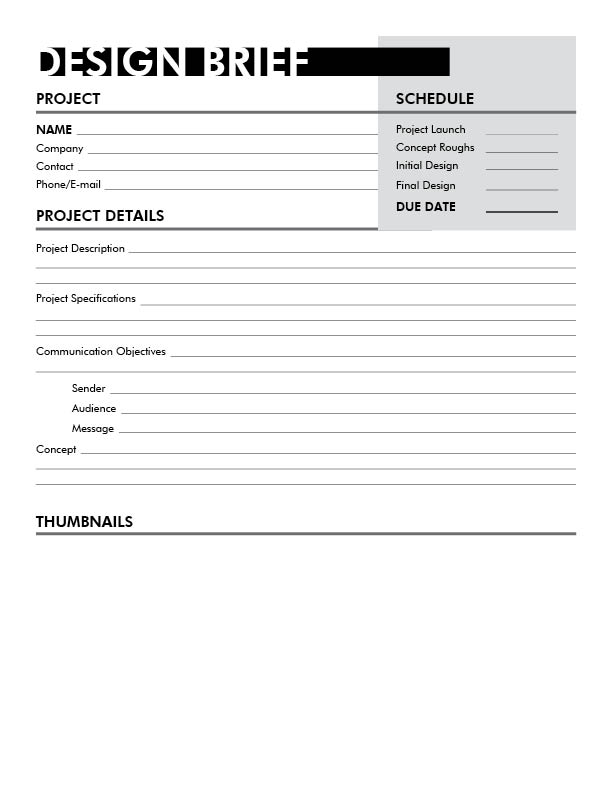 Graphic Design Brief Template