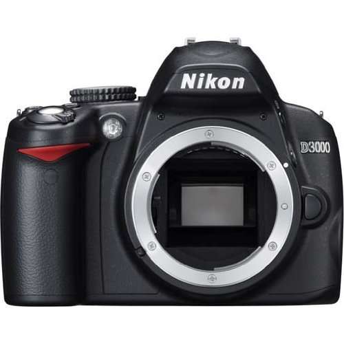 Nikon D3000 10.2MP Digital SLR Camera Body (Kit Box no Lens Included) International Model