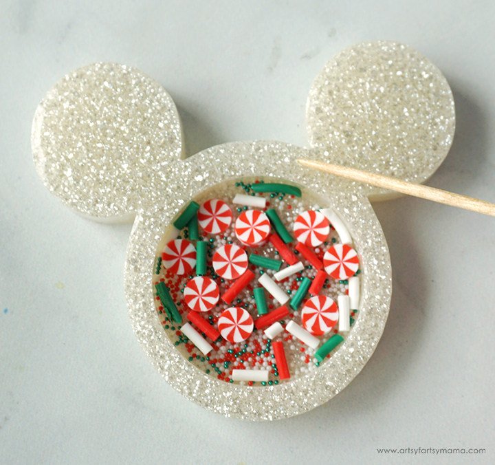 Christmas Mickey Mouse Resin Shaker Charm