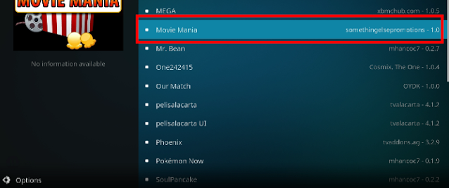 Click Movie Mania from list to begin install Movie Mania addon on your kodi