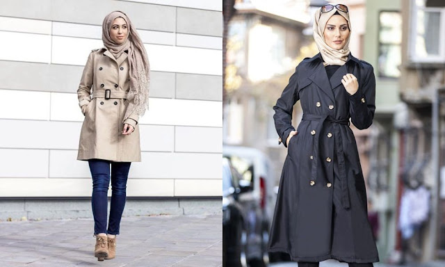 Outerwear wanita trench coat. Sumber Gridid
