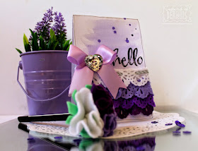 Hello card by Bernii Miller for Couture Creations. 