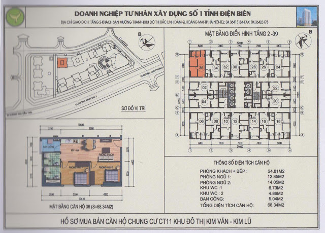 MẶT BẰNG CÁC CĂN HỘ KIM VĂN KIM LŨ CT11