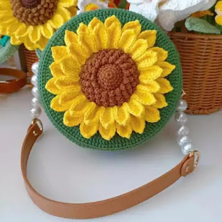 Bello Bolso Girasol a Ganchillo