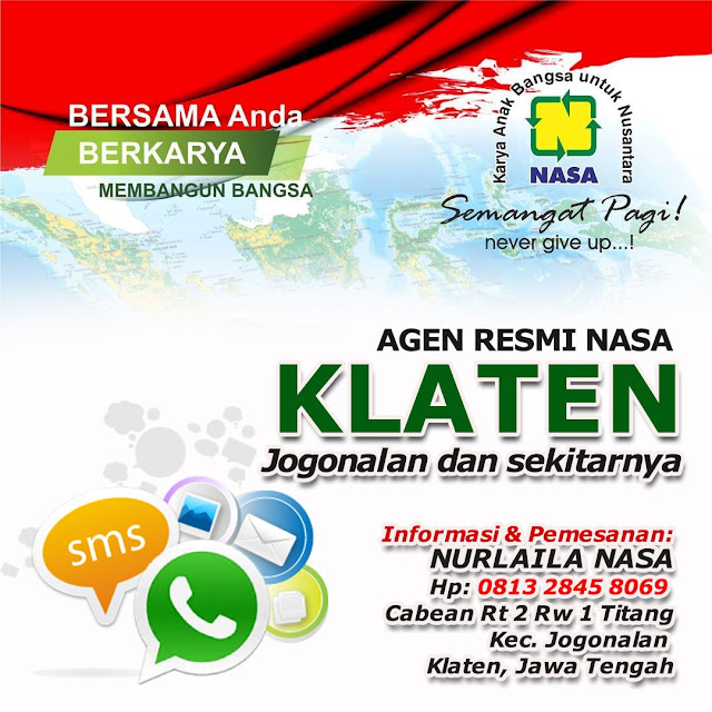 Alamat Agen resmi NASA Jogonalan, Klaten dan Sekitarnya.