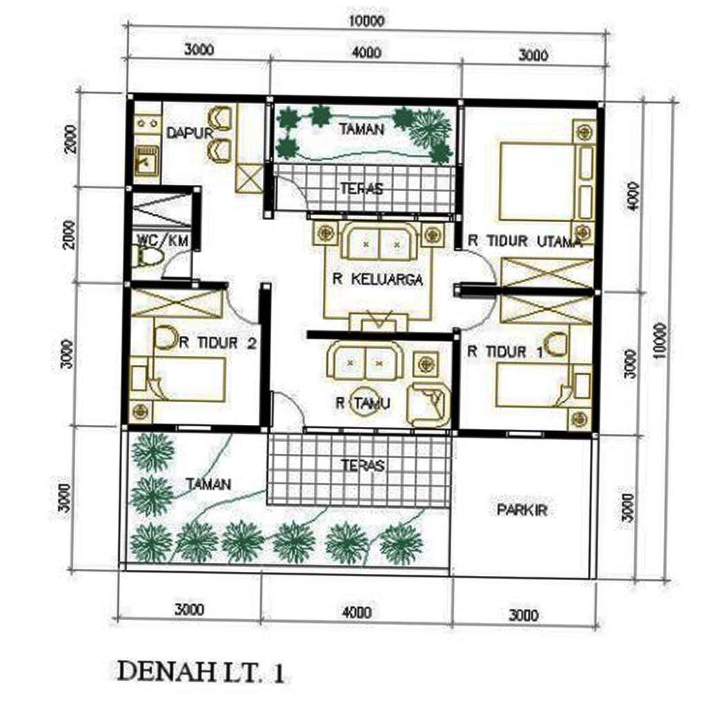 51 Sketsa Denah Rumah Minimalis 1 Lantai 2 Lantai Terbaik Modern