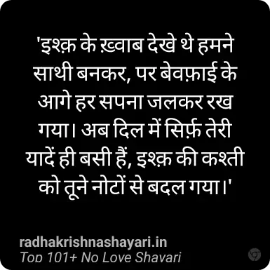 No Love Shayari In Hindi