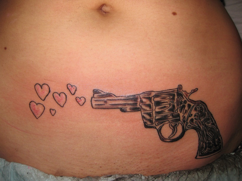 Gun Tattoos On Hips For Girls