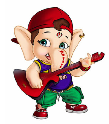 Cute Animated God Ganesha Picture