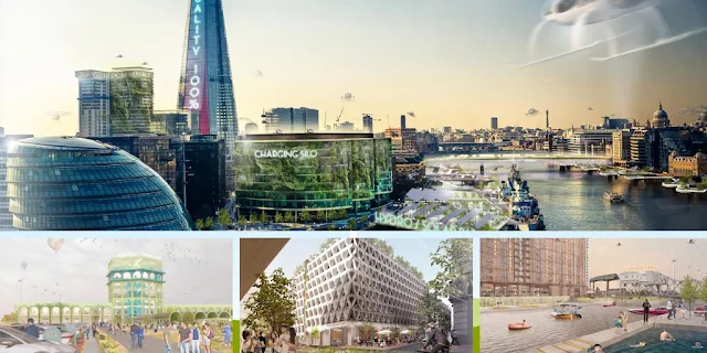 Image Attribute: Four concept urban plans unveiled, named: ‘Today’, ‘Tomorrow’, ‘Electric City’ and ‘Electric Future’ / Source: Jaguar UK Press