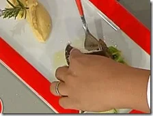 Rombo con ceci e cipollotti allo zenzero