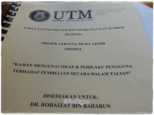 Yanna Abu Bakar: Final Thesis Presentation @ UTM Skudai