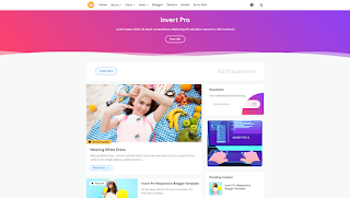 Invert Pro v3 (with Day/Night Mode) - Premium Blogger Template Free Download.