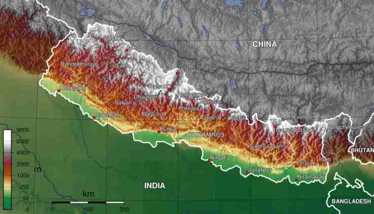 kathmandu nepal map. KATHMANDU : A 108-feet tall