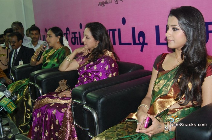 TrishaHema malini at Pothys Expo photos film pics