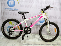 Sepeda Gunung Remaja Wimcylcle Roadtech S Rangka Aloi 7 Speed 20 Inci White/Pink