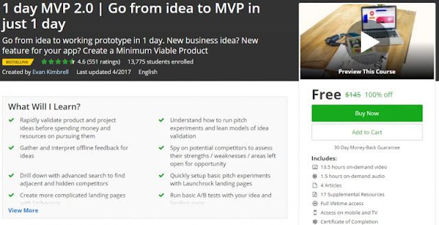 [100% Off] 1 day MVP 2.0 | Go from idea to MVP in just 1 day| Worth 145$