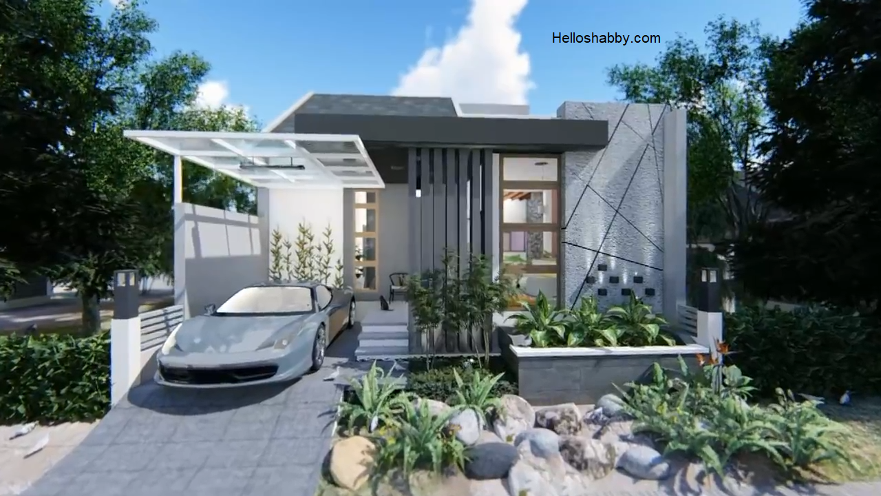 Desain Rumah Modern 8 X 15 M Dengan 3 Kamar Tidur Dan Taman Indoor Minimalis Yang Sejuk Dan Segar HelloShabbycom Interior And Exterior Solutions