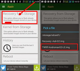 Cara Install CWM atau TWRP di Andromax G2 LE