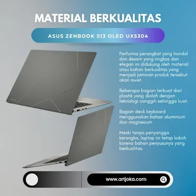Material berkualitas  Asus Zenbook S13 OLED UX5304