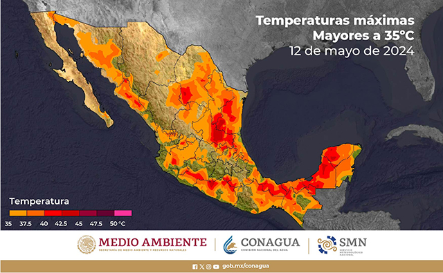 Las altas temperaturas comenzaron en Mérida desde el pasado 26 de abril, llegando a valores de entre 40 y 45 °C