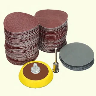 1" holder 1/8inch shank with 100pcs sandpaper Durable and practical sanding disc hook & loop pad perfect for cleaning and polishing.