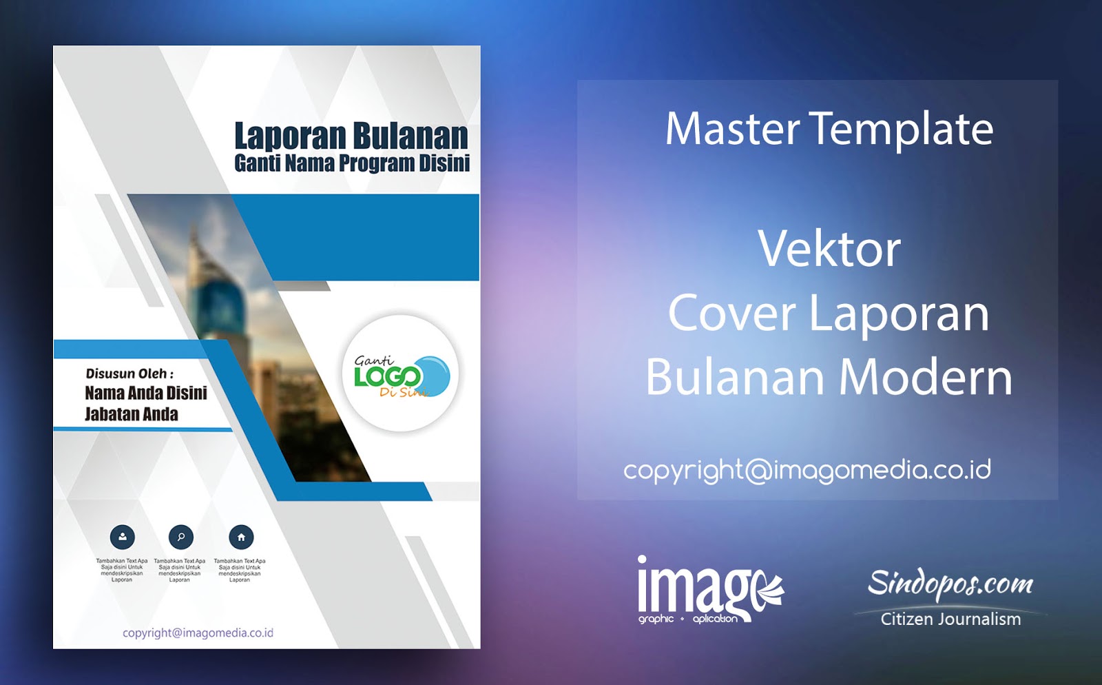 Download Template Desain Cover Laporan Bulanan Modern 