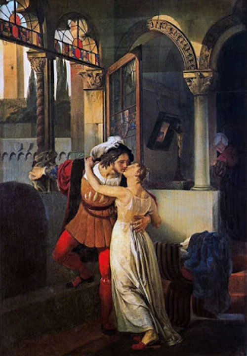 O Último Beijo de Romeu e Julieta, pintura de Francesco Hayes.