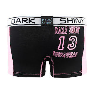 DARK SHINY（ダークシャイニー）メンズボクサーパンツ　NO.13ロゴプリント　ブラック＆ピンク　商品画像バックの写真