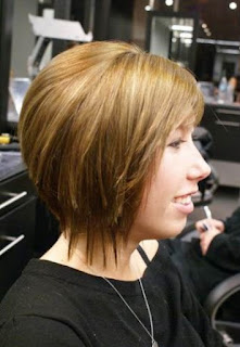 Short Angled Bob Haircut Back View