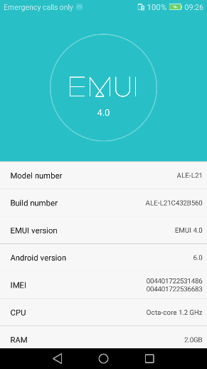 Huawei P8 Lite ALE-L21C185B160 marshmallow 6.0