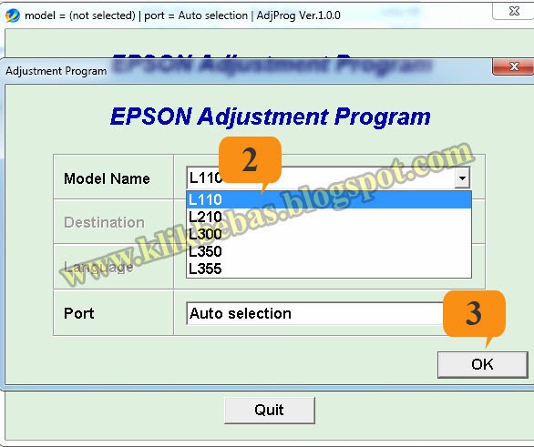 Epson l210 adjustment program