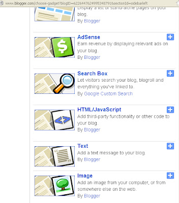 adding gadgets on blogger : teelinks.blogspot.com