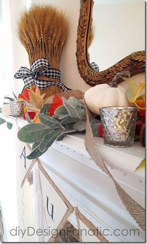 Autumn mantel, fall mantel, pumpkins, white pumpkins, farmhouse, cottage, fall banner, autumn banner