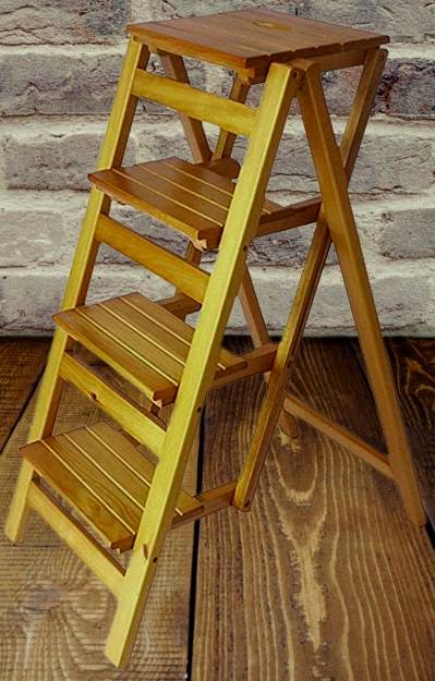 low profile wooden ladder