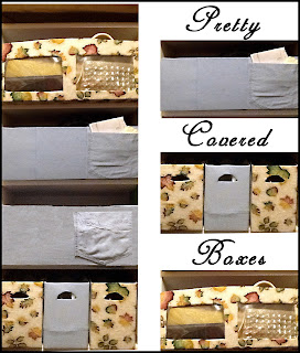 Recycled crafts:  collage of Pretty Covered Boxes