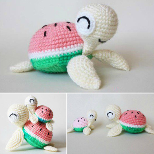 Watermelon Turtles Amigurumi - Free Pattern 