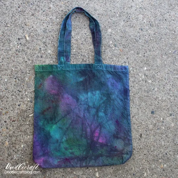 Set in the sun in a plastic bag, rinse thoroughly, wash and dry!    The vibrancy has dimmed, but it's still a great galactic bag!    Just add planets and stars.